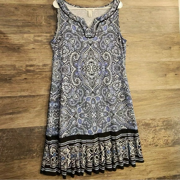 White House Black Market Blue and Black Paisley Dress - Picture 1 of 9
